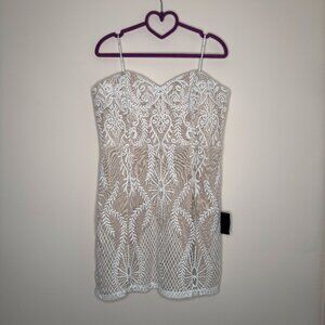 Lulus Mini Dress White on Cream Size XL